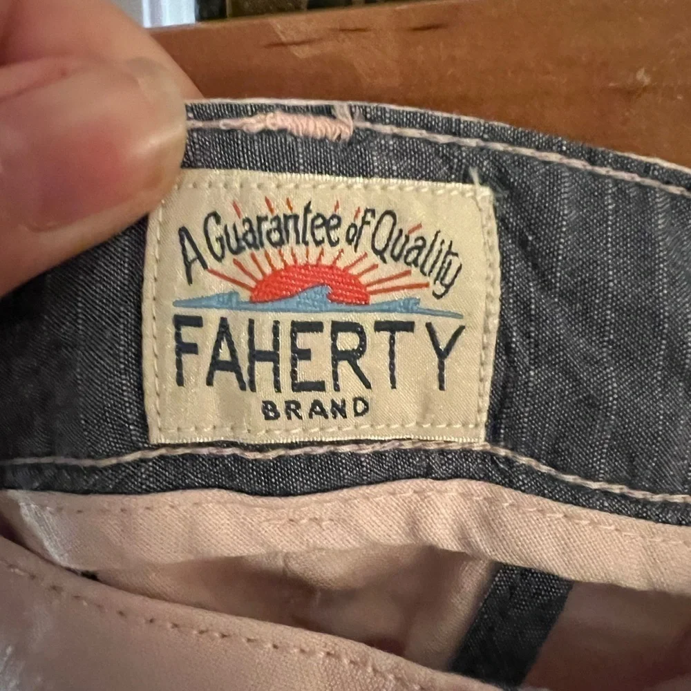 Faherty Malibu cotton linen blend men’s shorts size 36